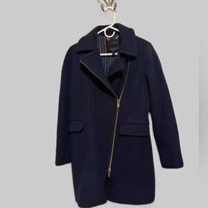 Pre-owned J. Crew Women's Dark Blue Pea Coat